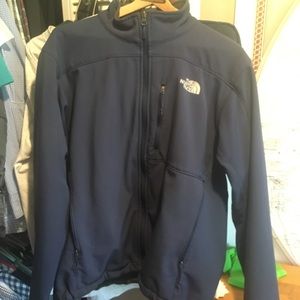 North Face fleece lined rain coat (blue)